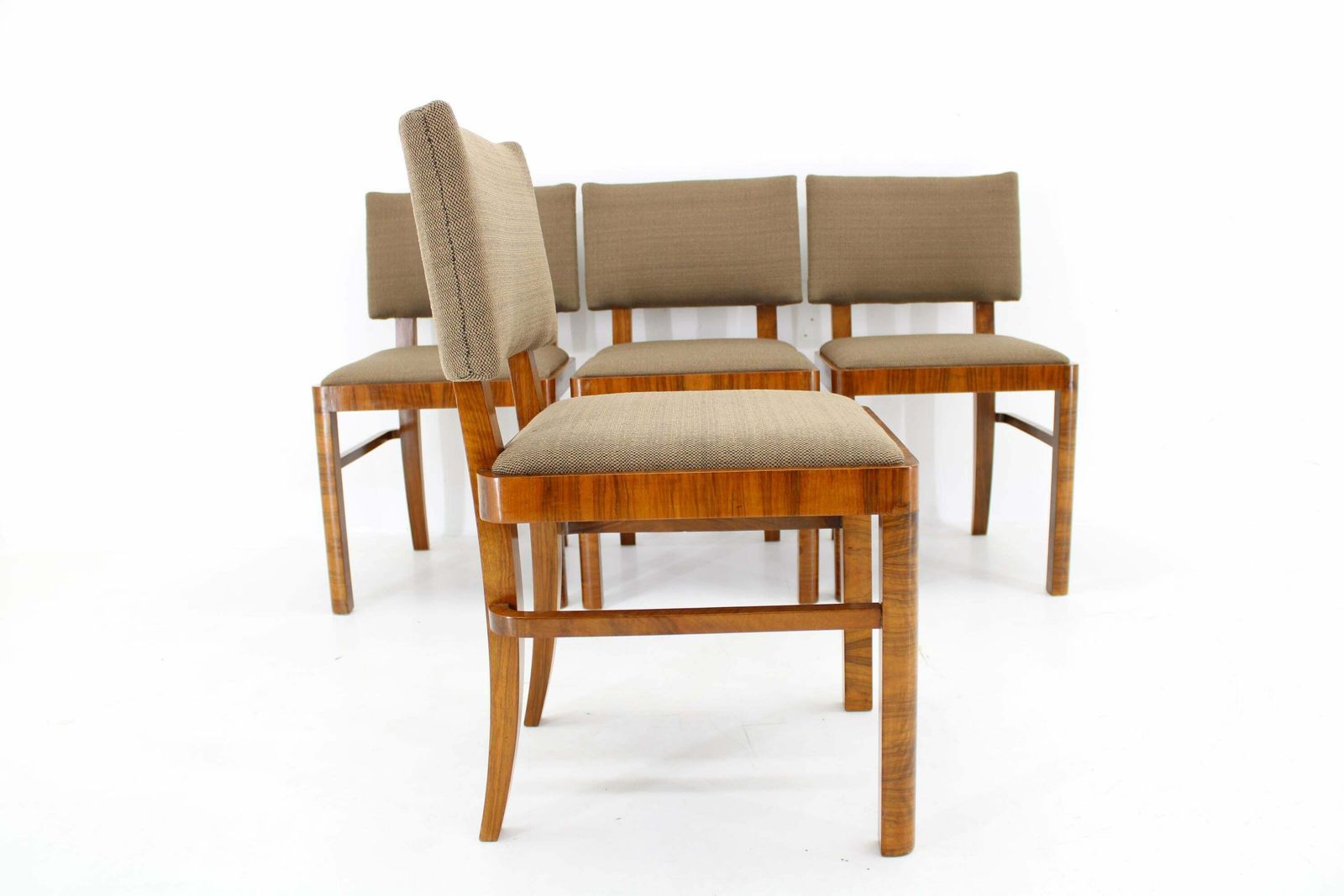 1930s Set Of Four Restored Art Deco Dininng Chairs Czechoslovakia photo vinterior