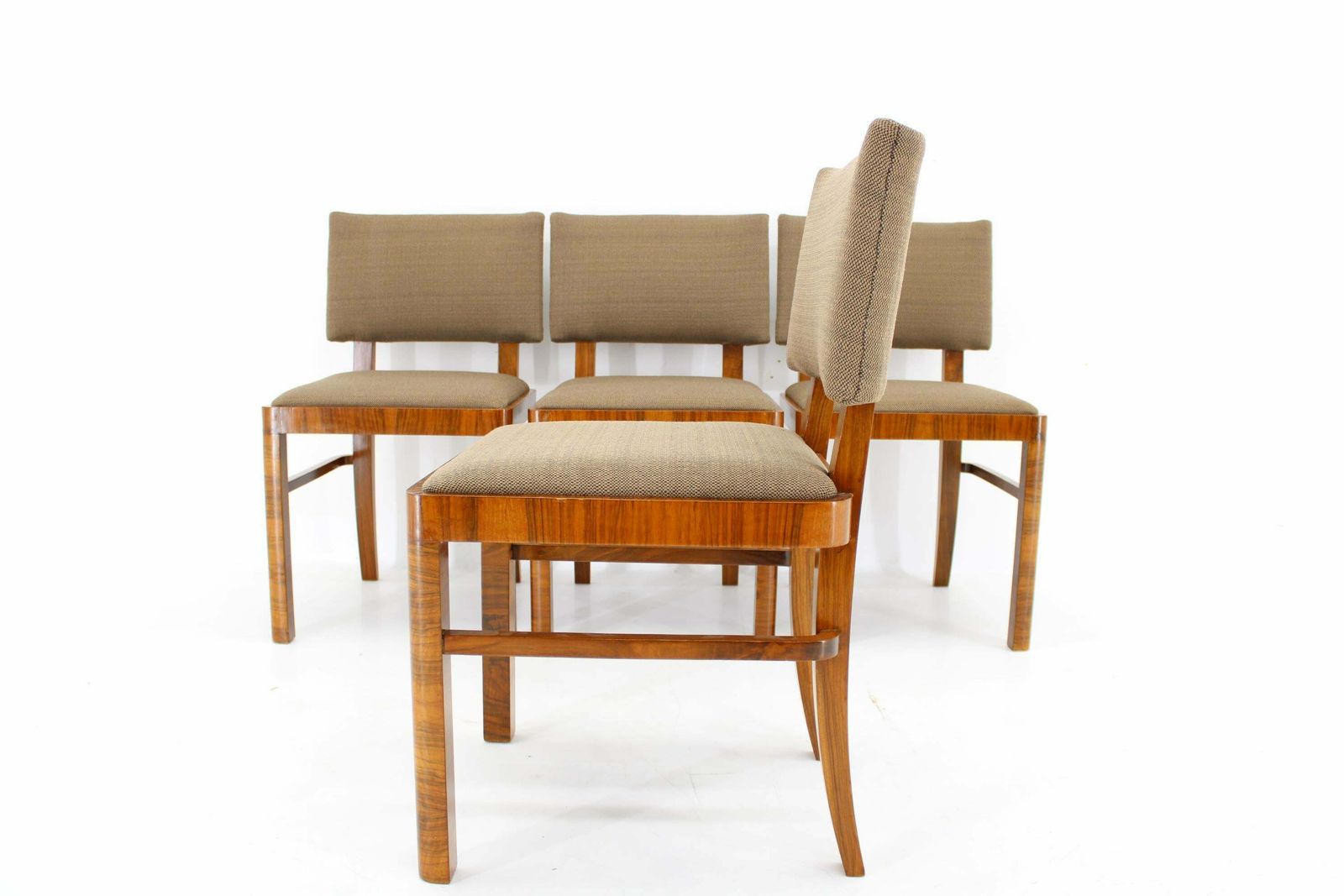 photo for sale 1930s Set Of Four Restored Art Deco Dininng Chairs Czechoslovakia