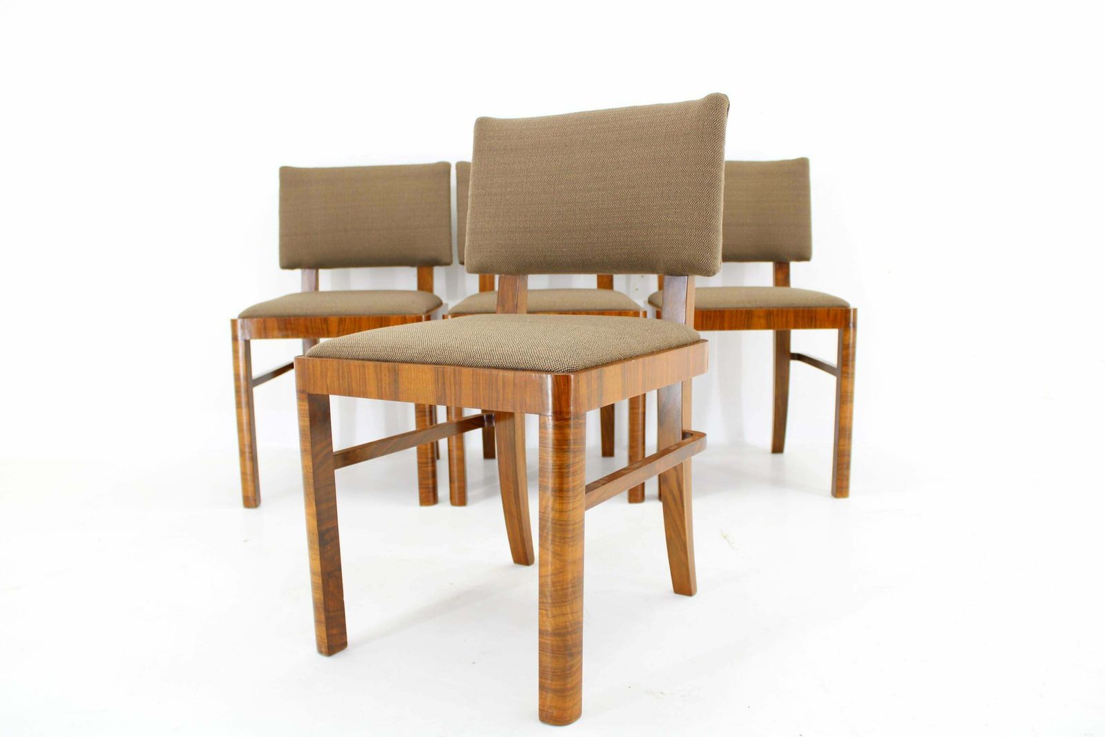 Furniture 1930s Set Of Four Restored Art Deco Dininng Chairs Czechoslovakia photo