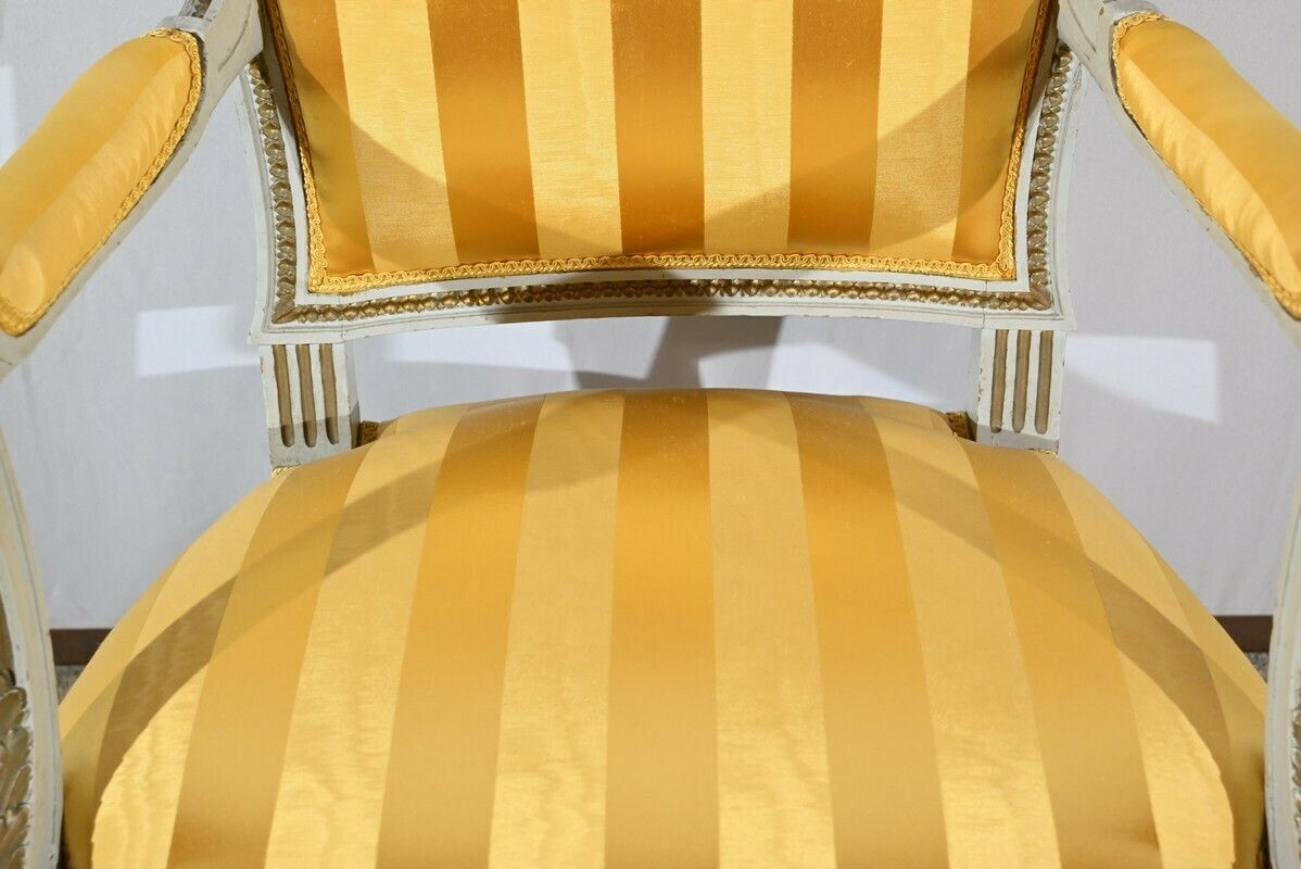 Pair Of Cabriolet Armchairs, Louis XVI Style – Late 19th Century photo vintage