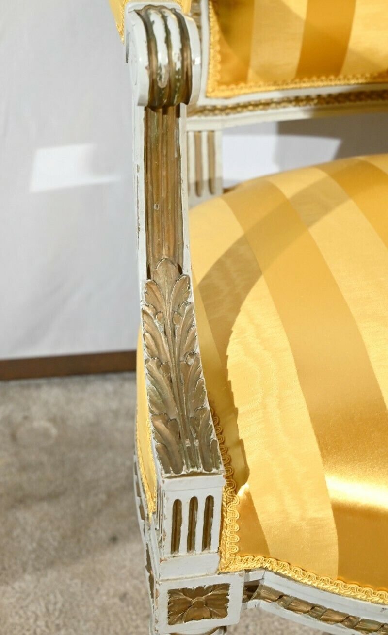 photo for sale Pair Of Cabriolet Armchairs, Louis XVI Style – Late 19th Century