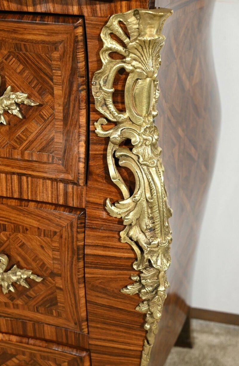 photo vinterior Tomb Commode In Violet Wood Marquetry, Louis XIV/Louis XV Transition Style – 1st Part 20th
