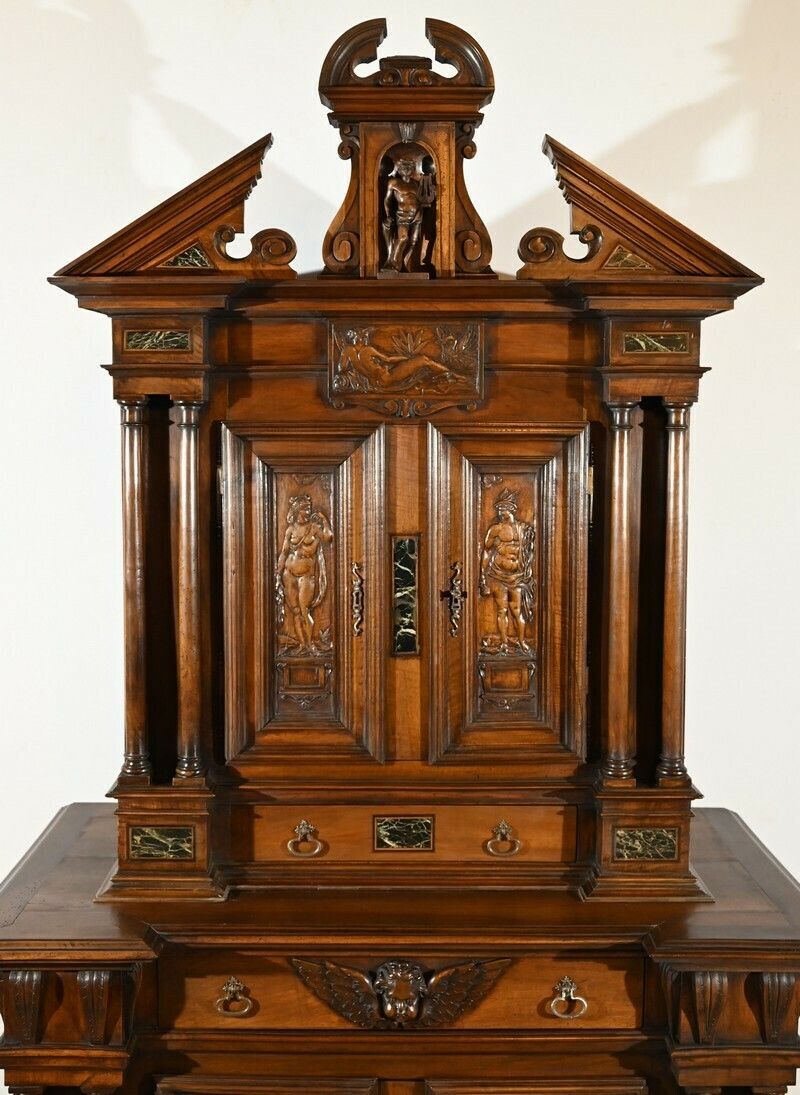 Small Two Body Buffet In Solid Walnut, Renaissance Style – Mid 19th Century photo buy
