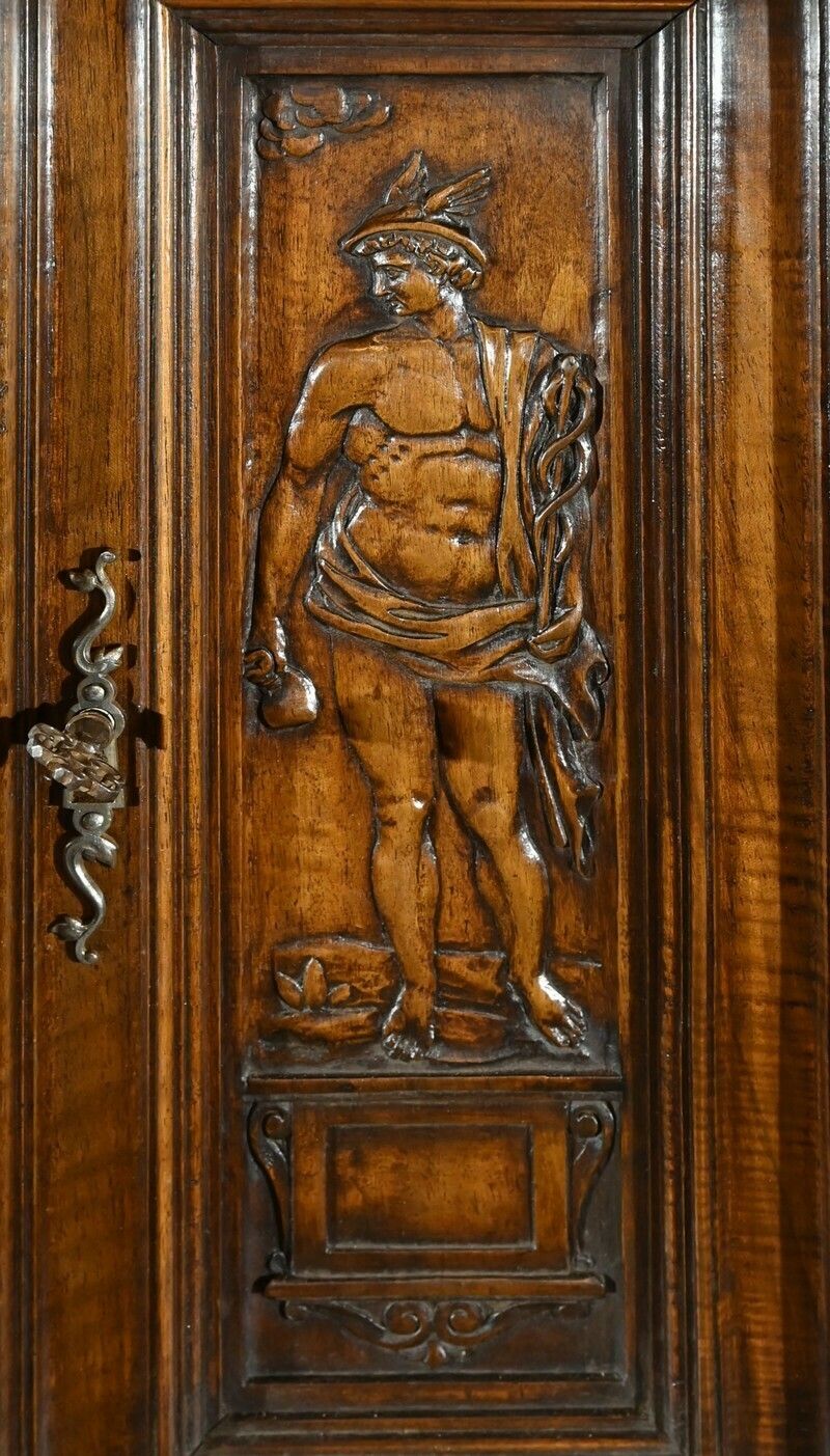 Furniture Small Two Body Buffet In Solid Walnut, Renaissance Style – Mid 19th Century photo