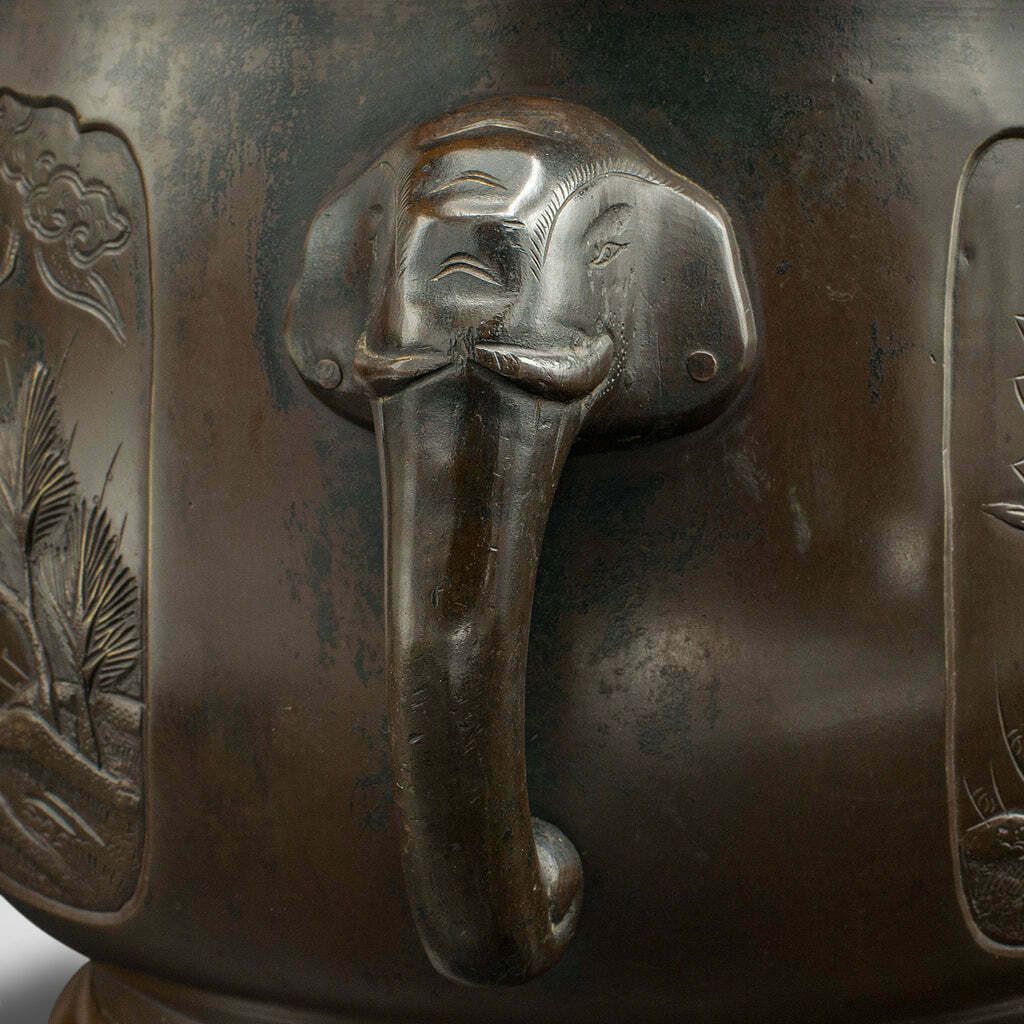 photo for sale Antique Planter, Japanese, Bronze, Decorative Jardiniere, Edo, Victorian, C.1860