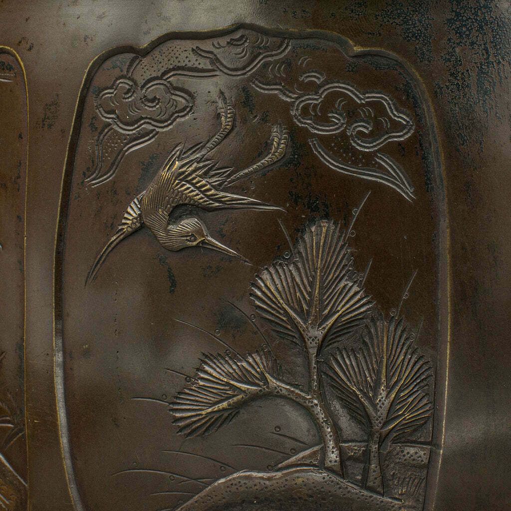 Home Decor Antique Planter, Japanese, Bronze, Decorative Jardiniere, Edo, Victorian, C.1860 photo