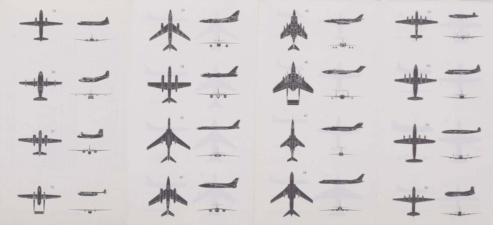 Unknown Silhouettes Of Aircraft On The Joint Services Aircraft Recognition Training List 1959 photo 600.0