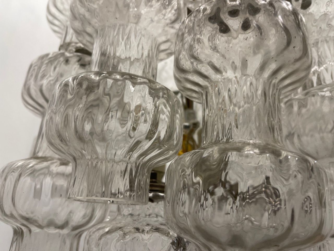 Iconic Murano Glass Barbell Chandelier By Venini 1960’s photo Lighting