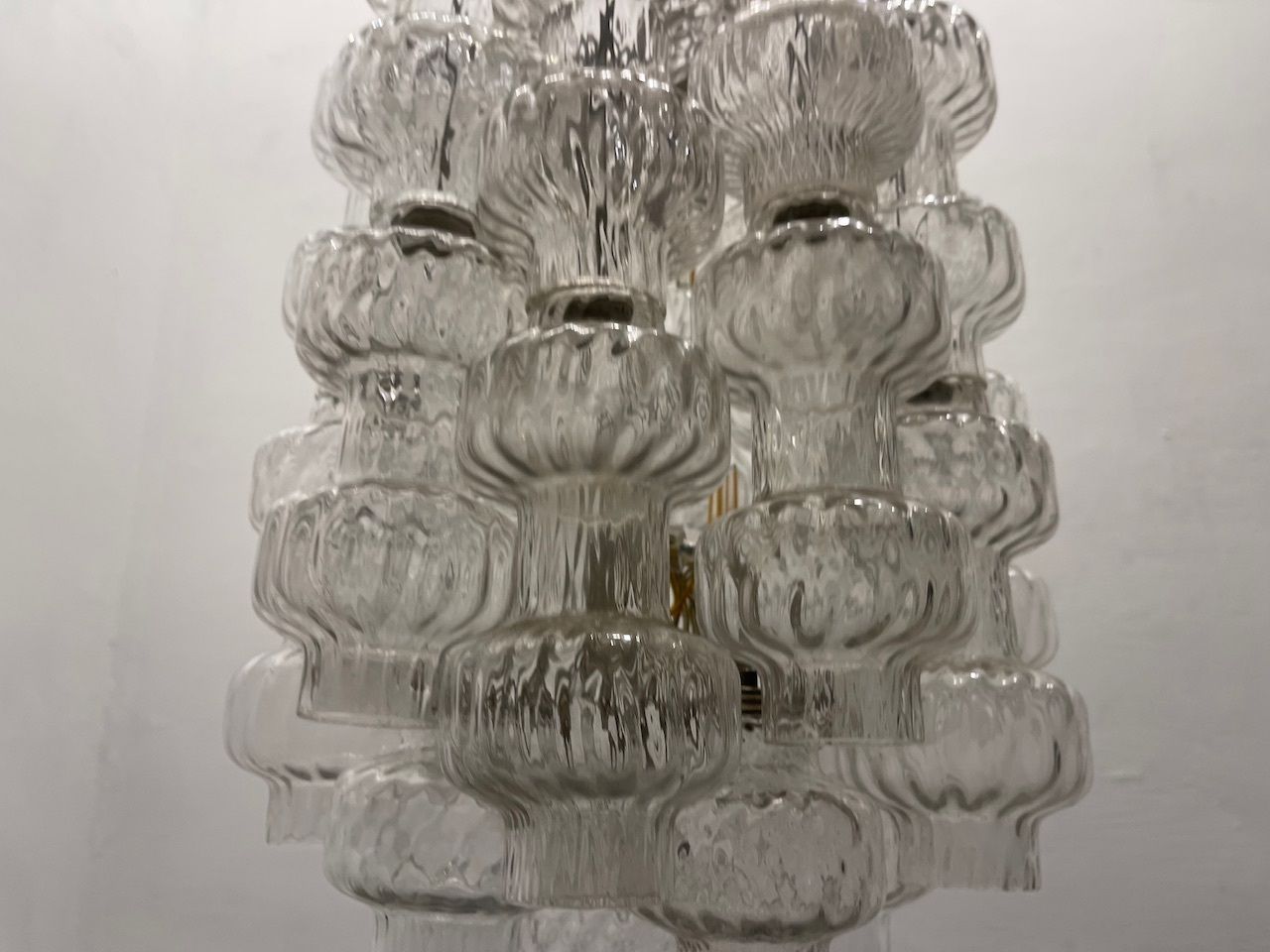 Lighting Iconic Murano Glass Barbell Chandelier By Venini 1960’s photo