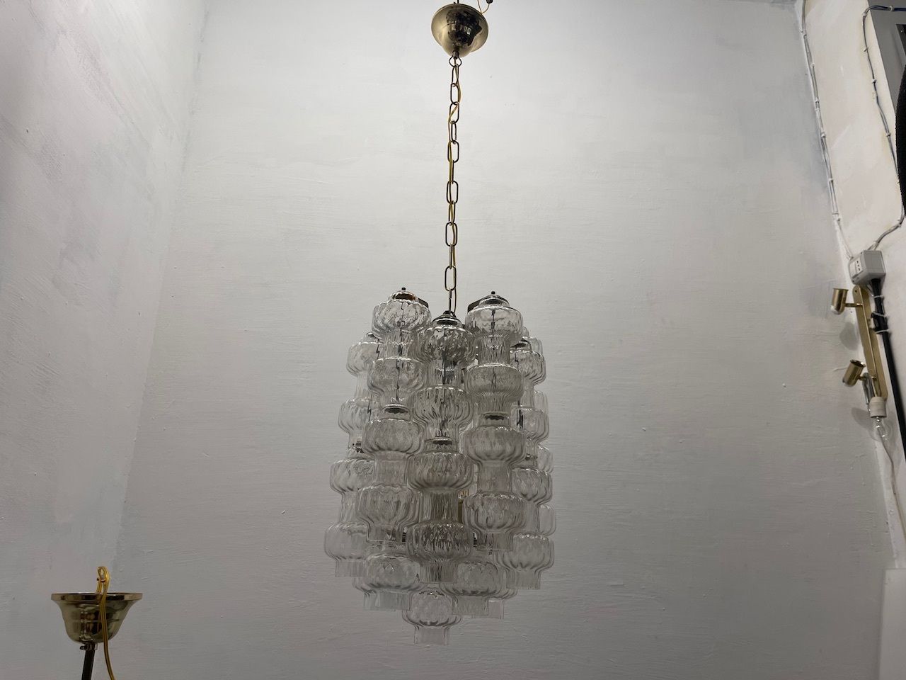 1300.0 Iconic Murano Glass Barbell Chandelier By Venini 1960’s photo