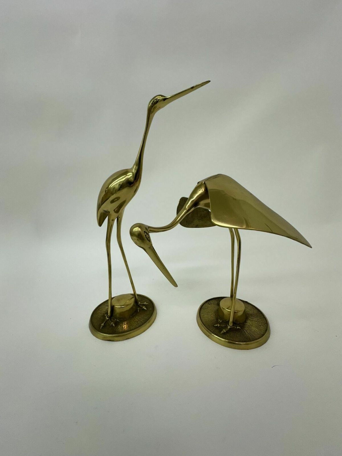 Grote Mid Century Design Messing Vogels, Jaren 1970 photo vintage