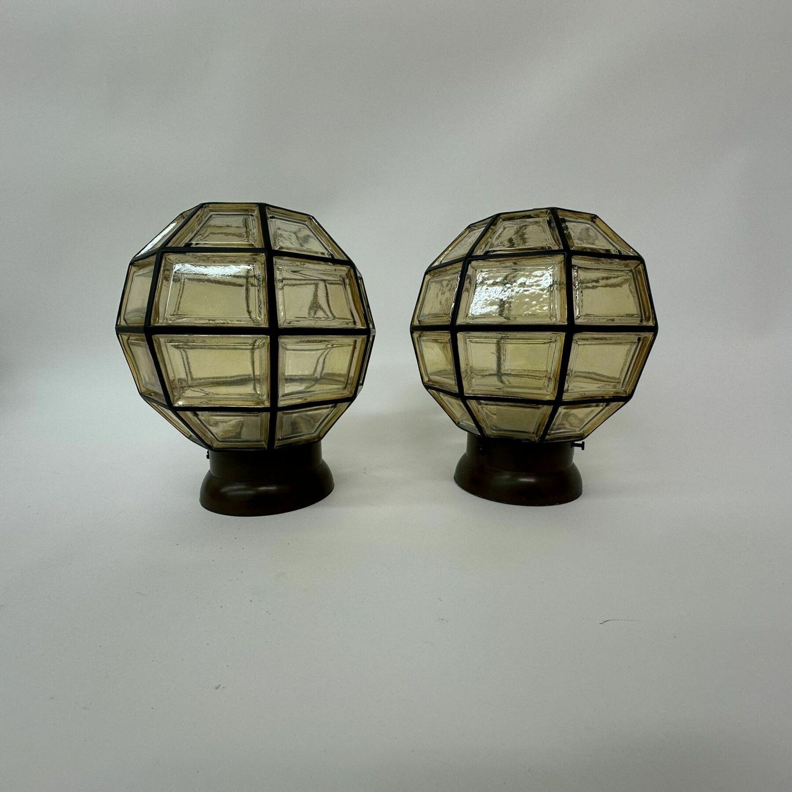Set Van 2 Limburg Glashutte Germany Plafondlampen, Ca. Jaren 1960 photo furniture