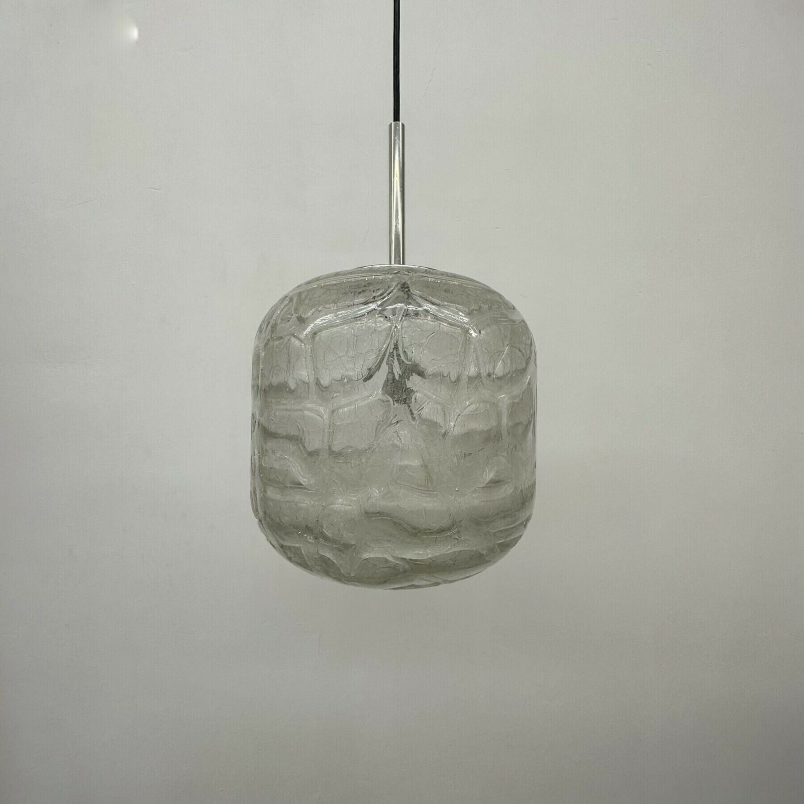 photo vinterior Zeldzame Mid Century Glazen Hanglamp Van Doria Leuchten, Jaren 1970