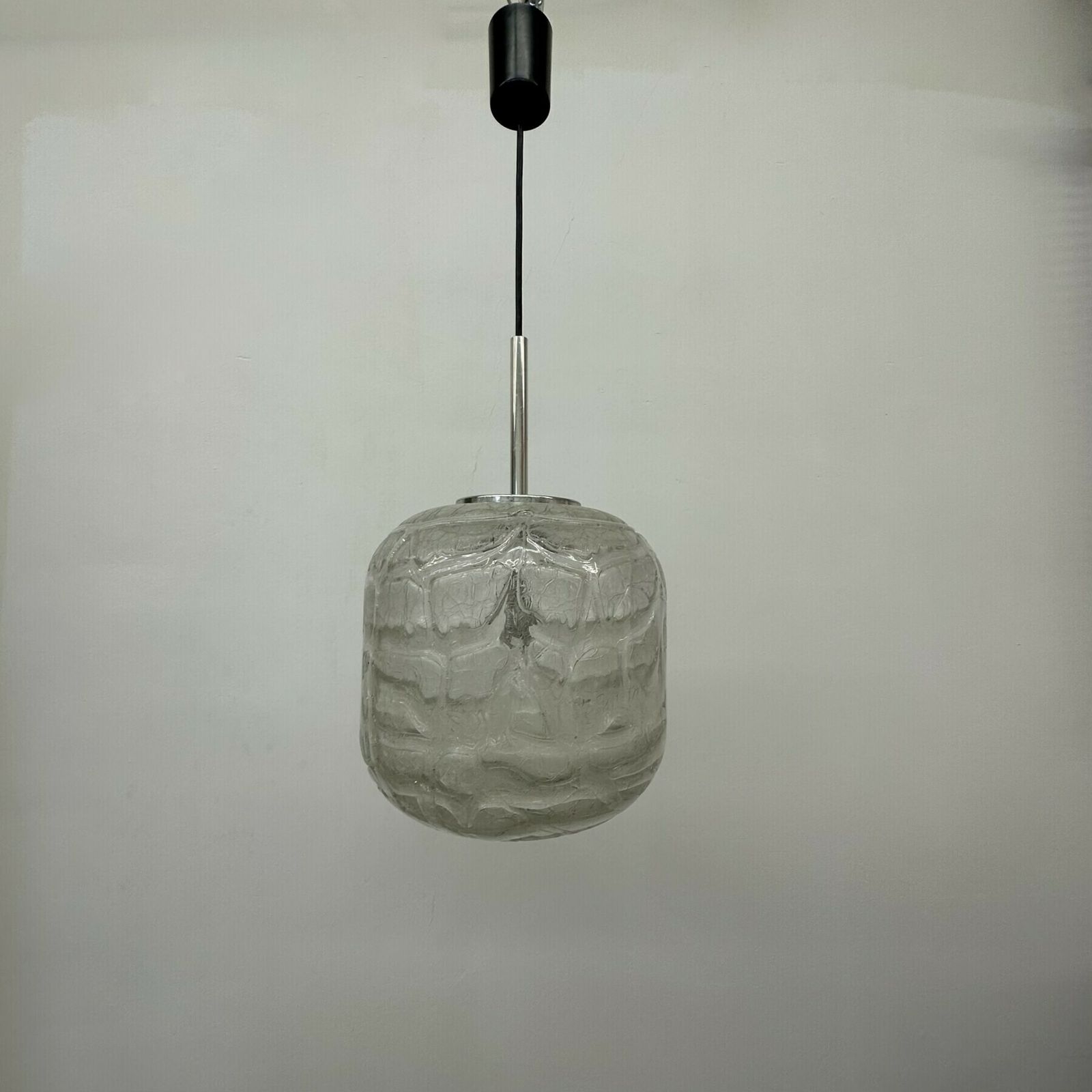 photo buy Zeldzame Mid Century Glazen Hanglamp Van Doria Leuchten, Jaren 1970