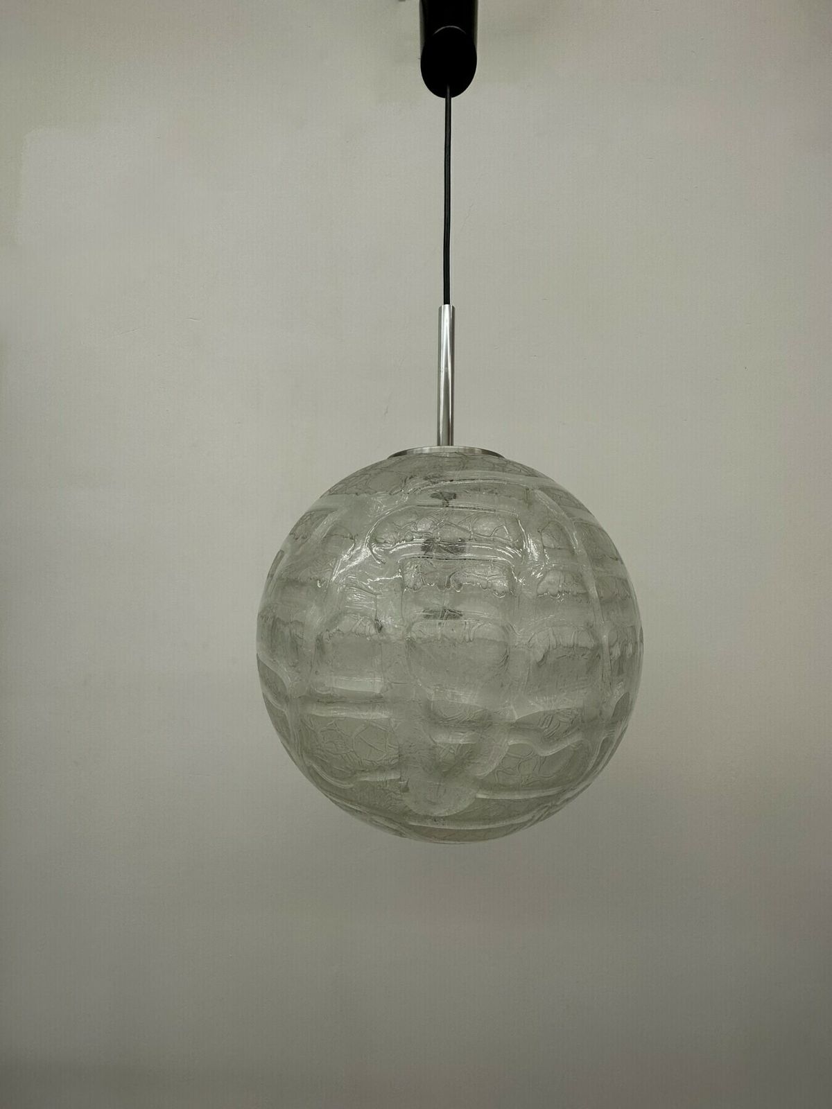 Mid Century Doria Leuchten Glass Hanging Lamp , 1970’s