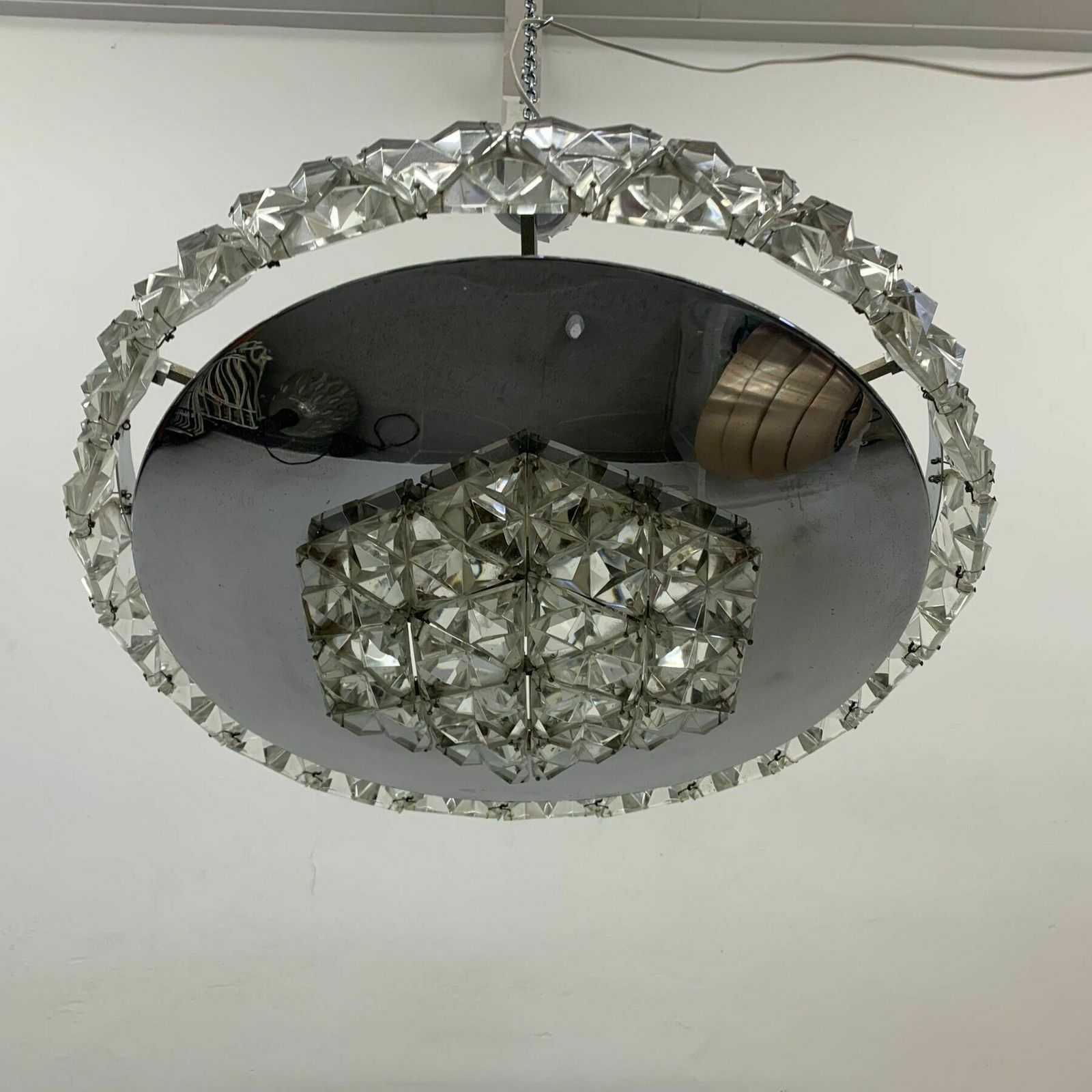 photo furniture Zeldzame Kinkeldey Kristallen Hanglamp, Ca. Jaren 1970