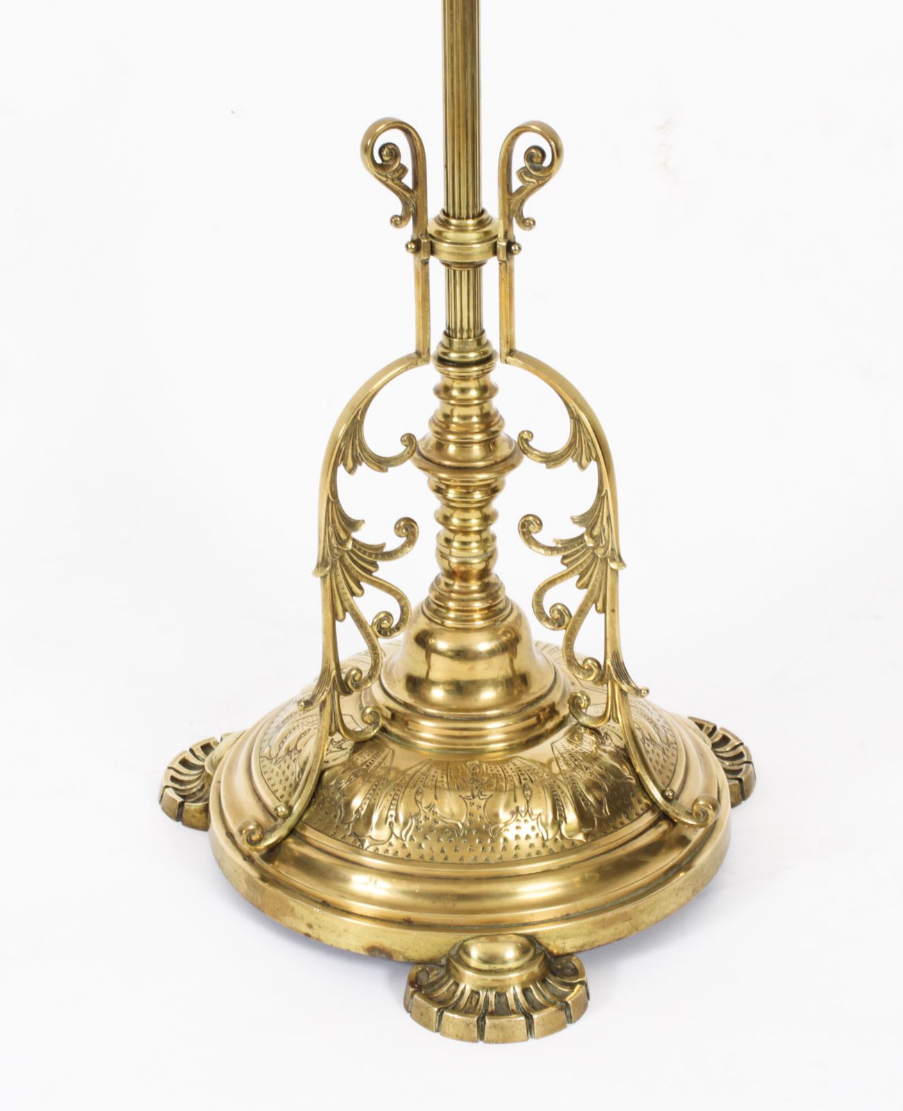 photo for sale Victorian Brass Standard Lamp  19th C
