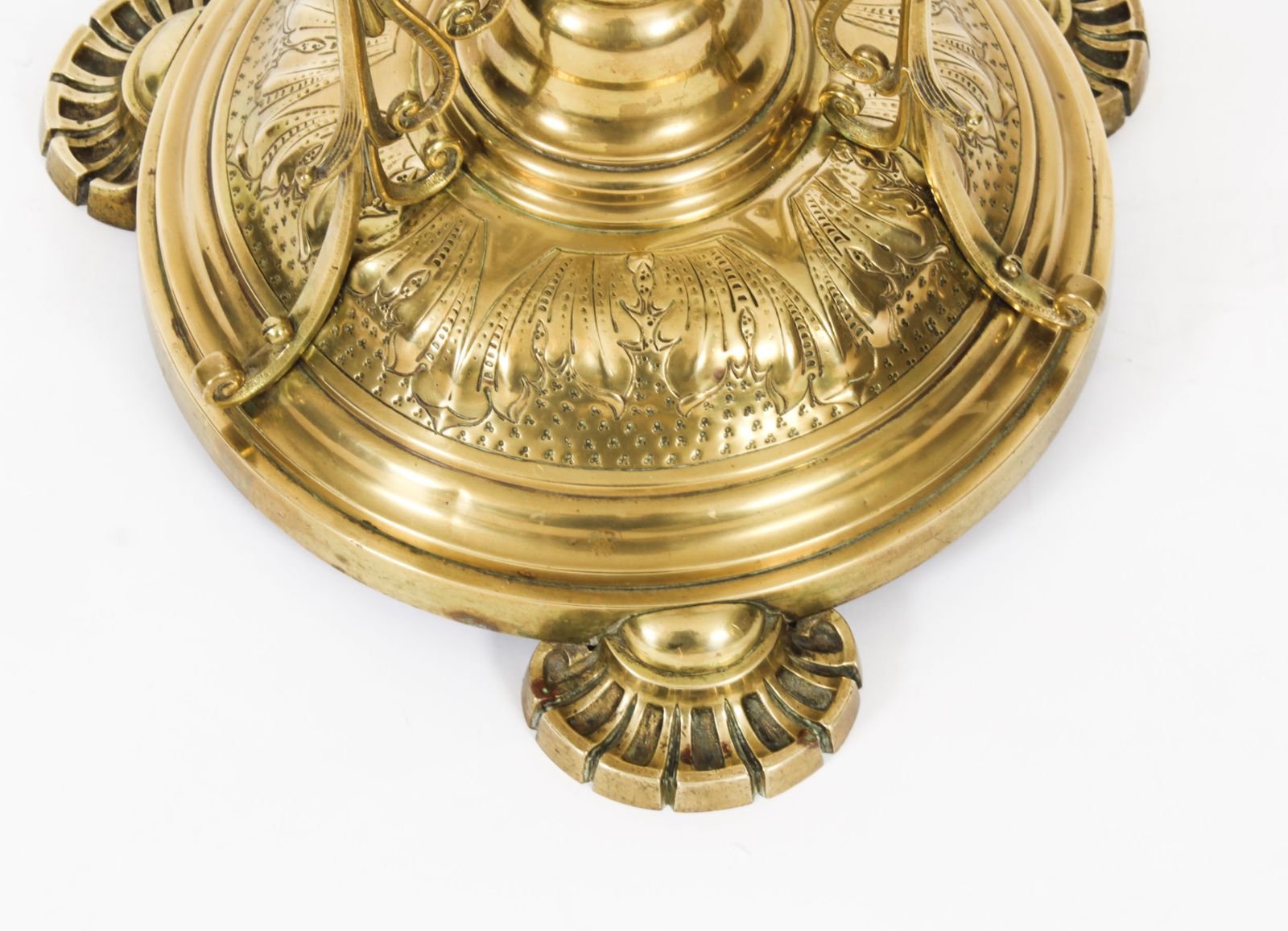 1250.0 Victorian Brass Standard Lamp  19th C photo