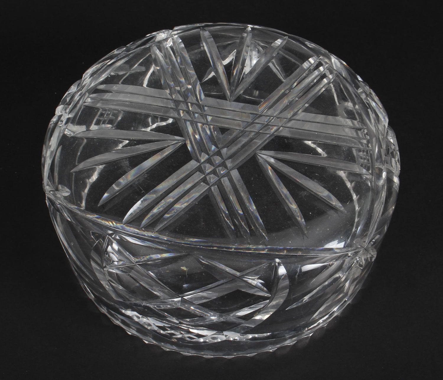 photo for sale Vintage Cut Glass Crystal Bowl 20th C