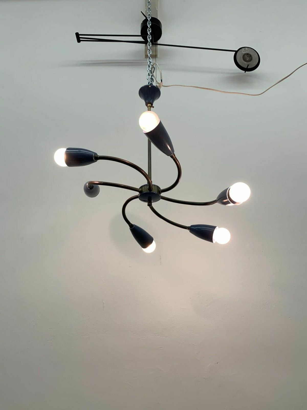 Mid Century Spider Hanglamp, Ca. Jaren 1950 photo 478.0