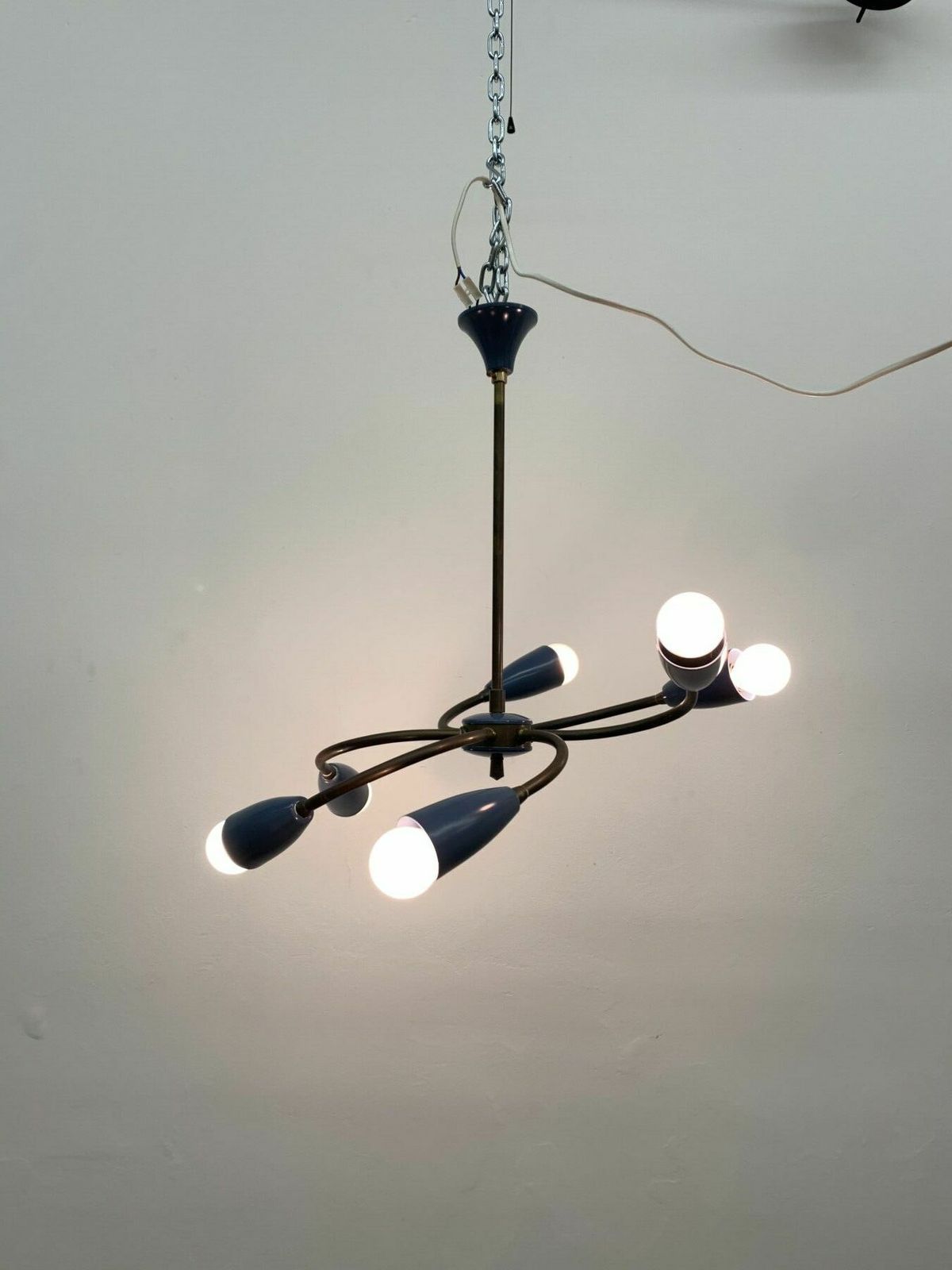 Verlichting Mid Century Spider Hanglamp, Ca. Jaren 1950 photo