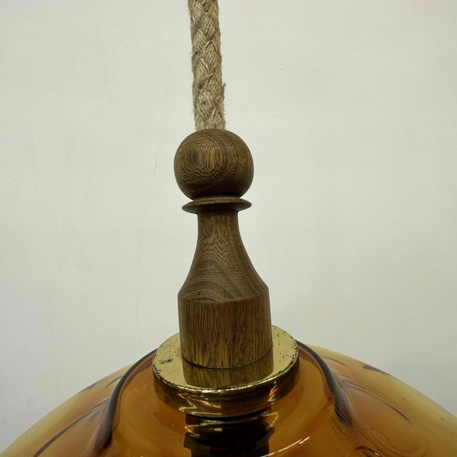 Mid Century Design Glass Hanging Lamp , 1970’s photo for sale
