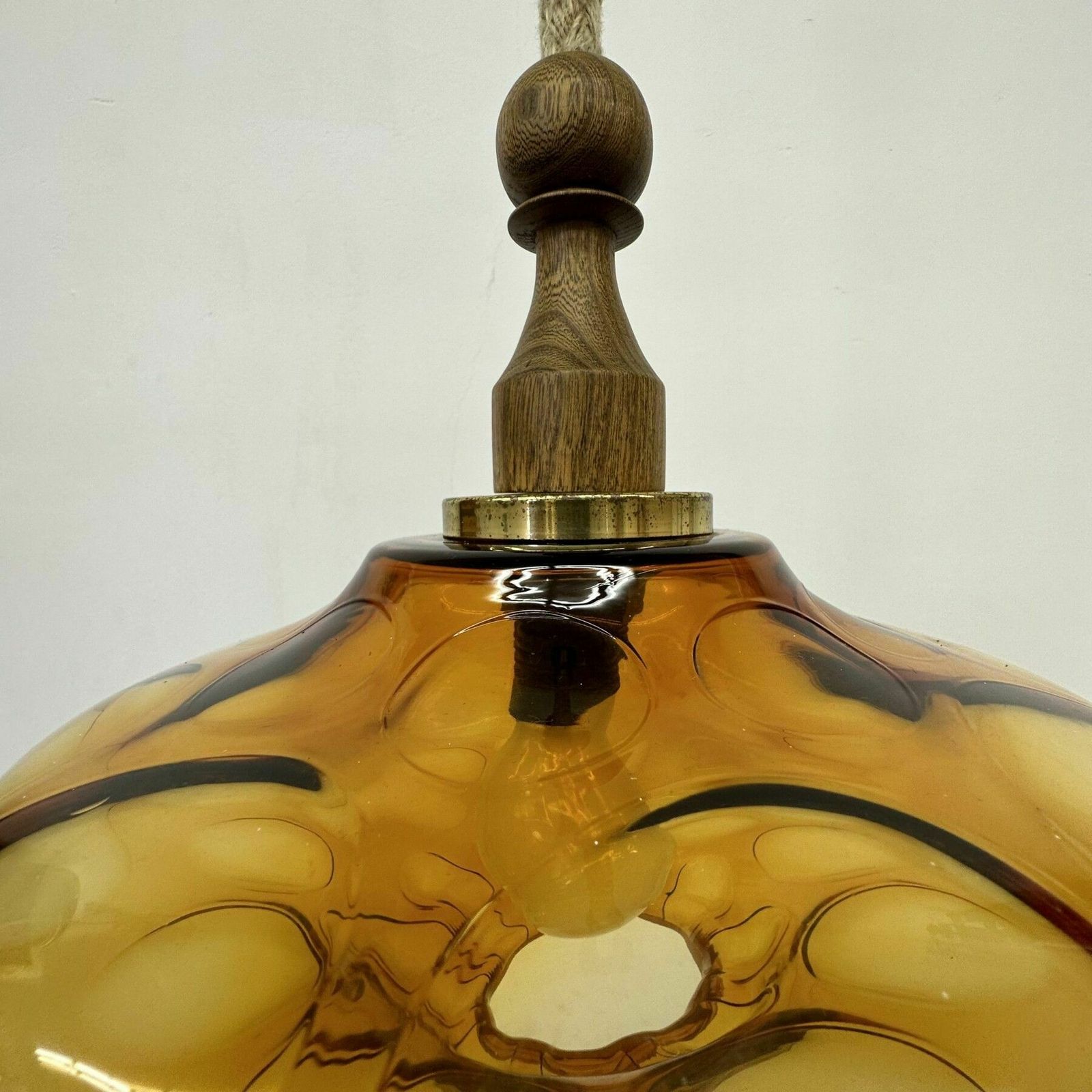Mid Century Design Glazen Hanglamp, Jaren 1970 photo buy
