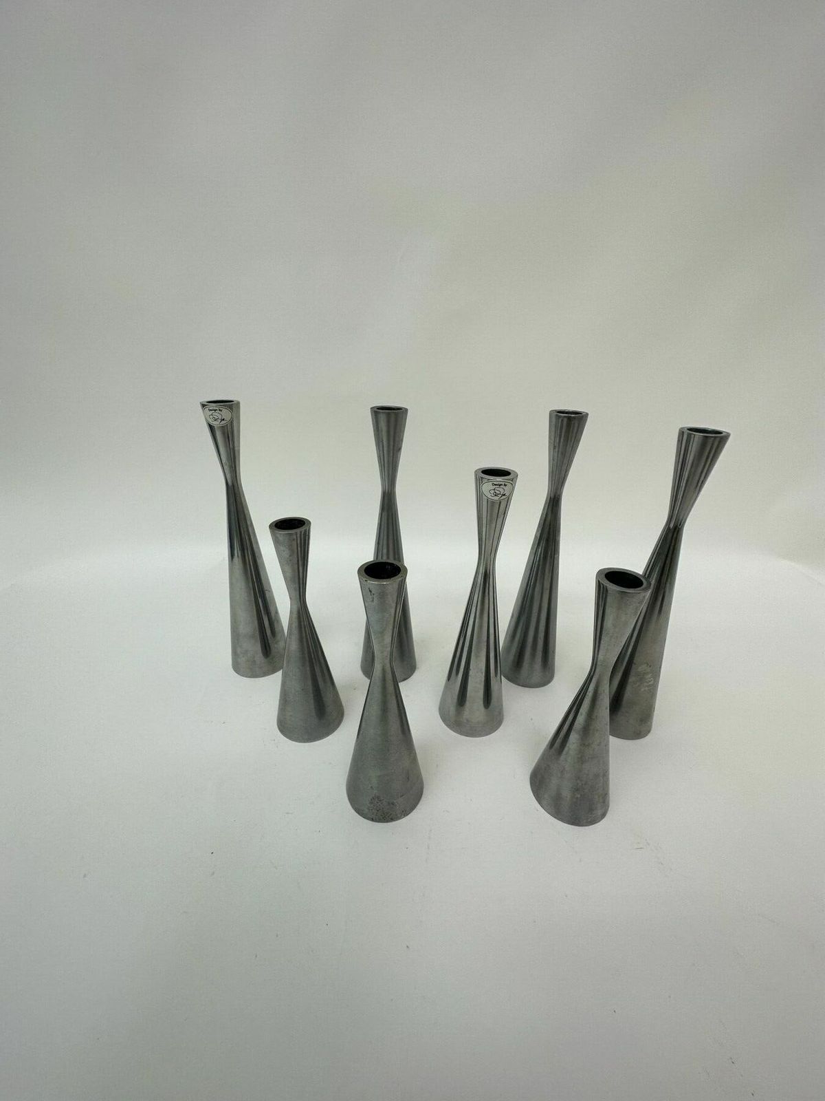 Set Van 8 Vintage Minimalistische Kandelaars Van Erika Pekkari Voor Ikea, Jaren 1990 photo for sale