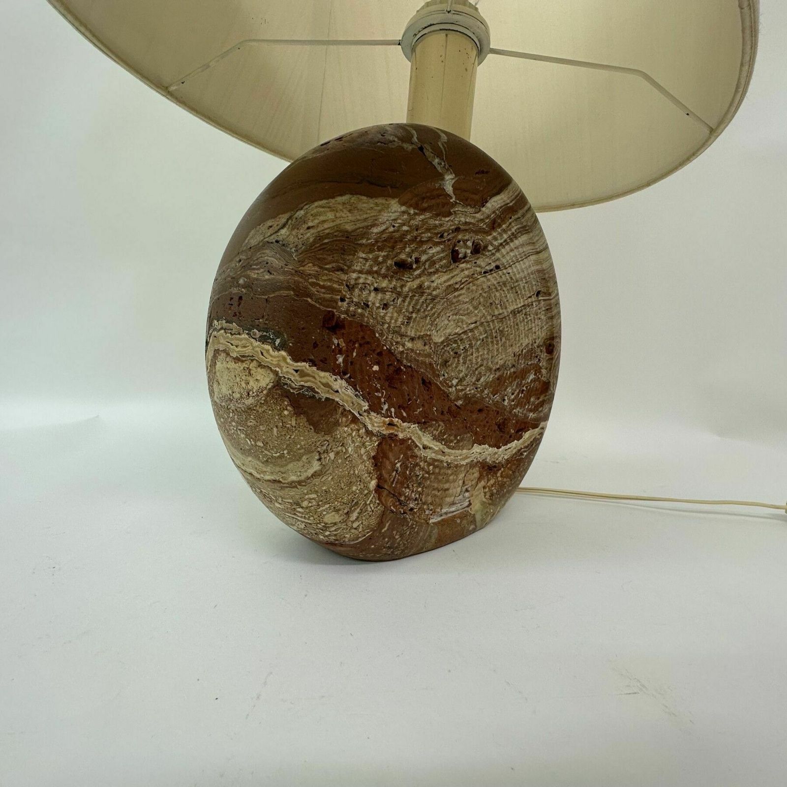 Fratelli Manelli Travertine Table Lamp , 1970’s Italy photo for sale