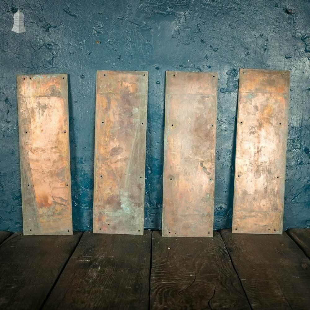Home Fixtures Brass Door Plates, Set Of 4 Finger Plates photo
