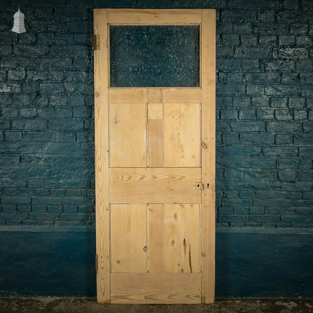Glazed Pine Door, Fitted With 'Hammered Cathedral' Style Textured Glazing photo 240.0