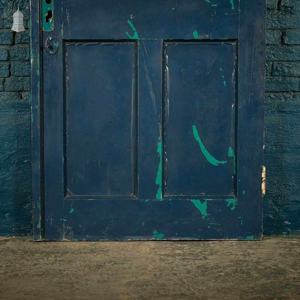 Half Glazed Door, Painted Pitch Pine Fitted With Wired Safety Glass photo vinterior