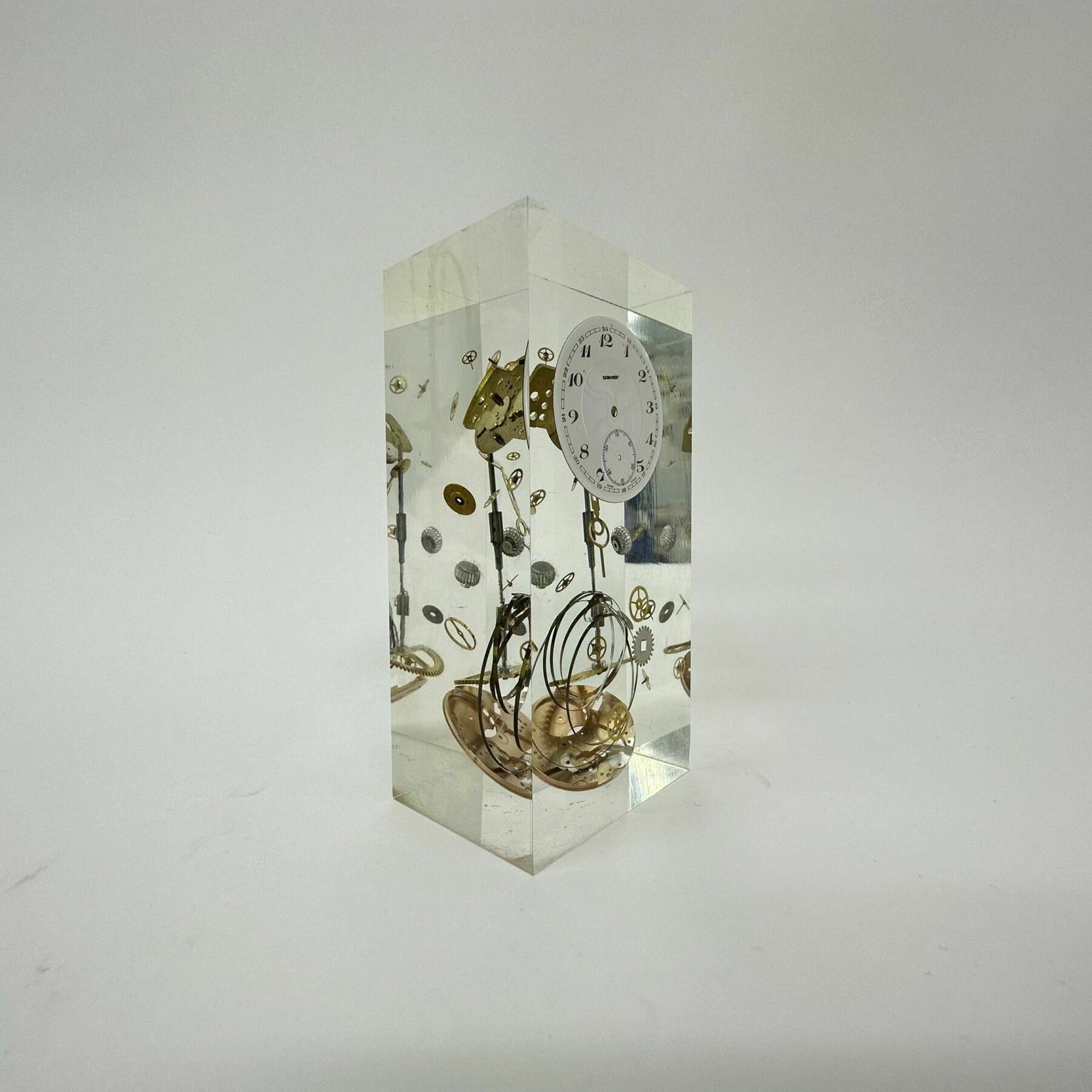 Pierre Giroudon Clock Parts In Lucite , 1970’s France photo for sale