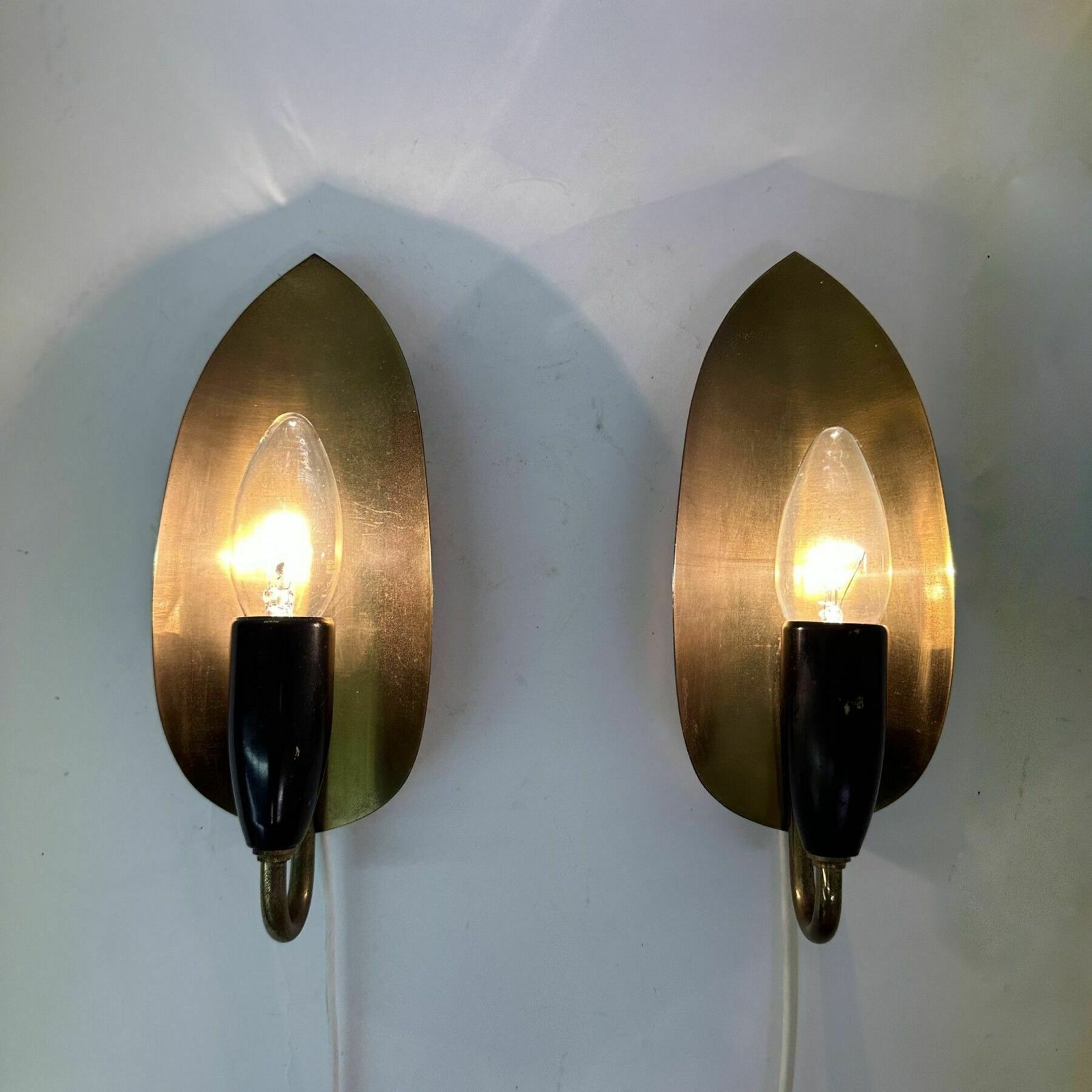 Set Of 2 Brass Wall Lamps , 1950’s photo furniture
