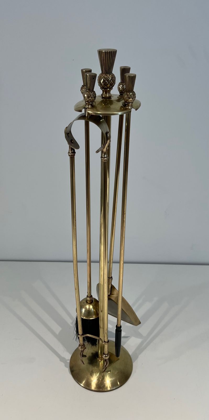 Brass Fire Kit Pineapple Model In The Style Of Maison Jansen photo furniture