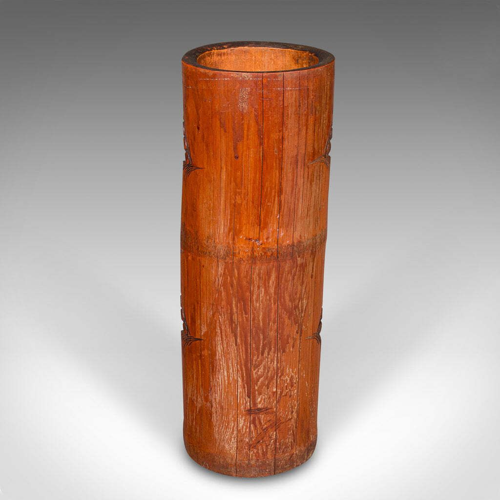 photo furniture Tall Pair Of Antique Brush Pots, Chinese, Bamboo, Bitong, Flower Vase, Victorian
