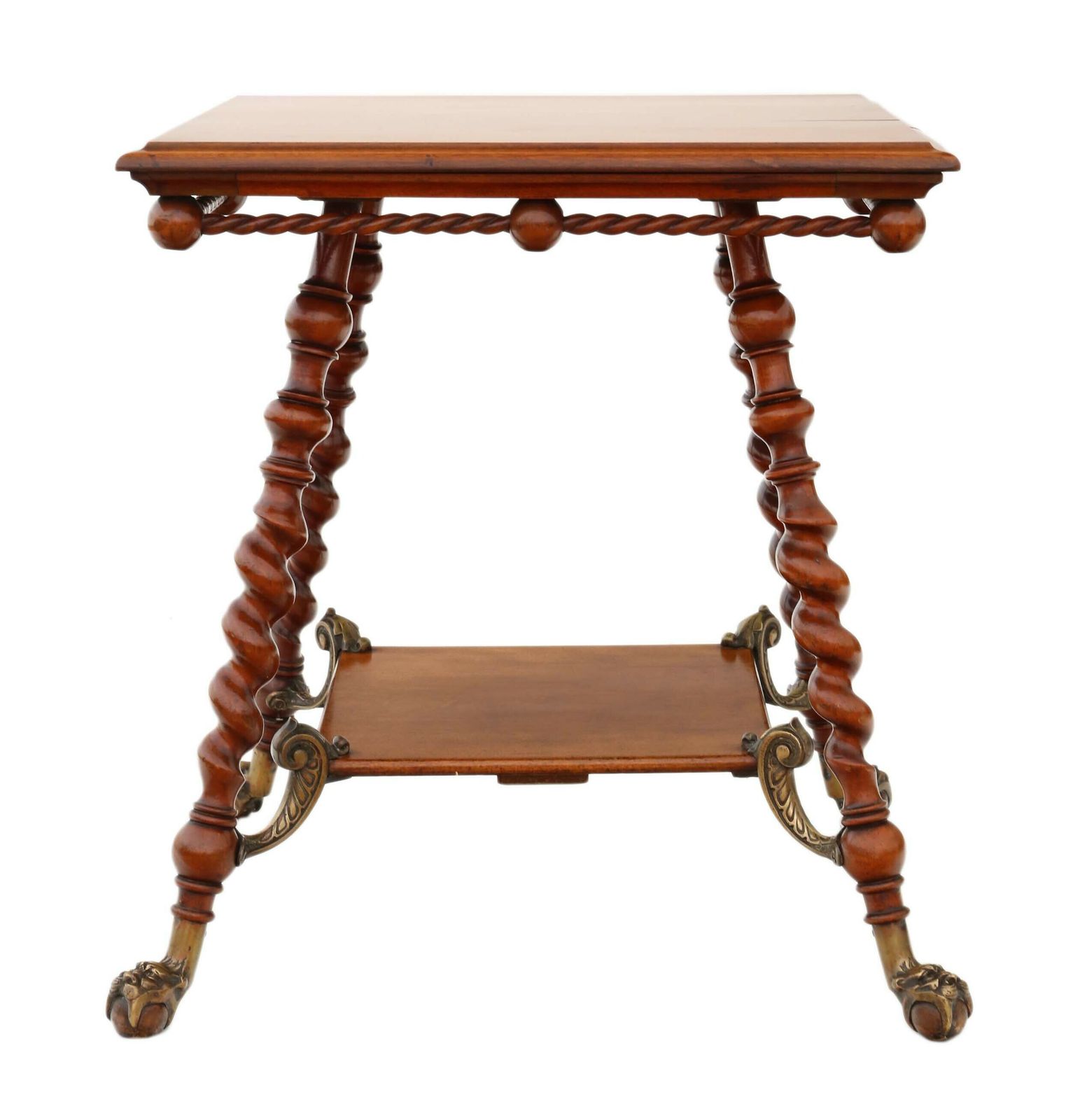 Fine Quality Victorian Red Walnut And Brass Centre Table From Circa 1880 1900, Antique photo furniture