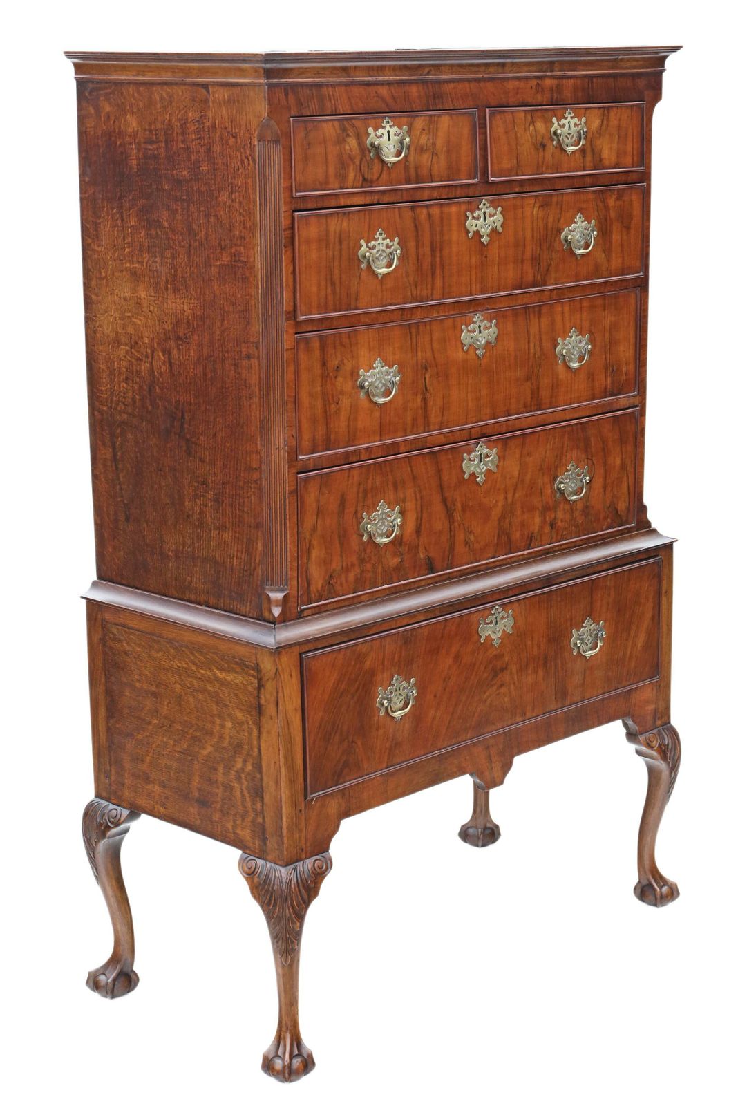 Antique Georgian Figured Walnut Chest Of Drawers On Stand, Dating From The 18th Century And Later photo buy