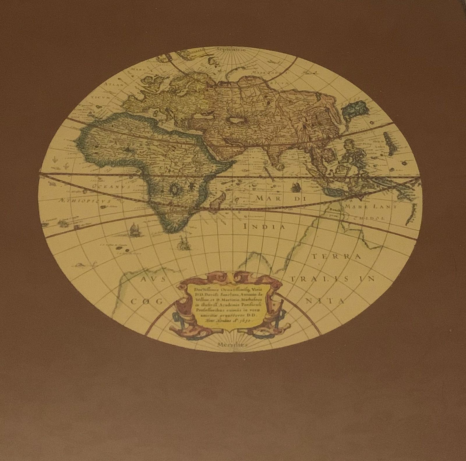 Kennedy For Harrods Brass Bound Military Campaign Nesting Tables With Glazed Tops Depicting Antiquarian Maps Of The World Ol photo furniture