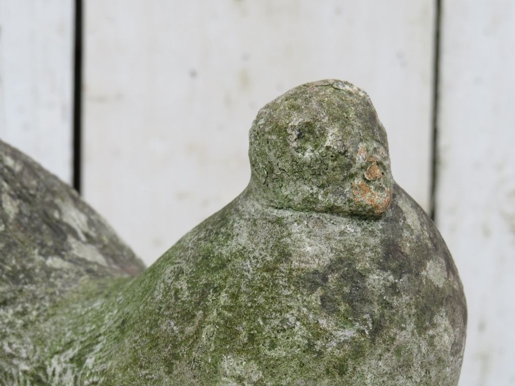 Vintage English Weathered Garden Stone Dove Ornament photo Garden Decor