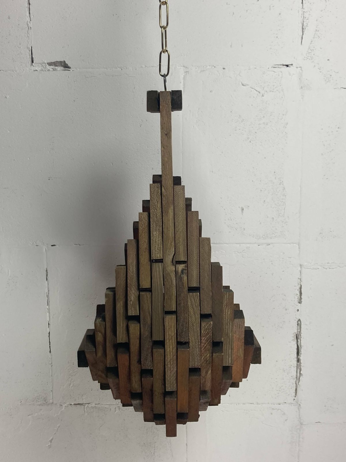 Brutalist Folk Art Hanging Plant Holder, Dutch 1960s photo for sale