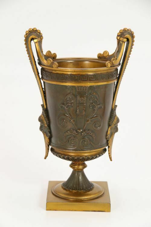 Empire Period Bronze And Ormolu Grecian Style Pair Of Classical Urns Circa 1830 photo 1650.0