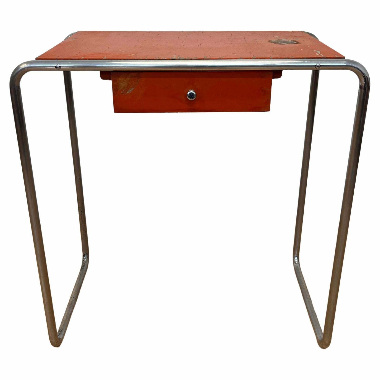 Bauhaus Tubular Steel Chrome Table Model R12 By Robert Slezak   1930s