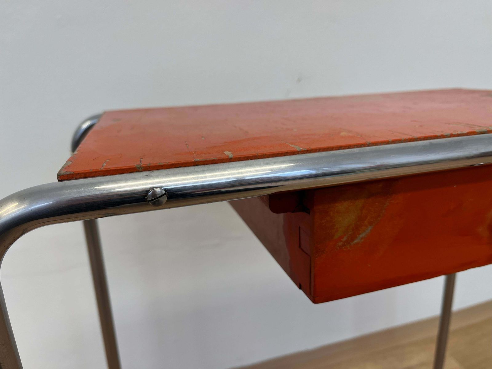 Bauhaus Tubular Steel Chrome Table Model R12 By Robert Slezak   1930s photo for sale