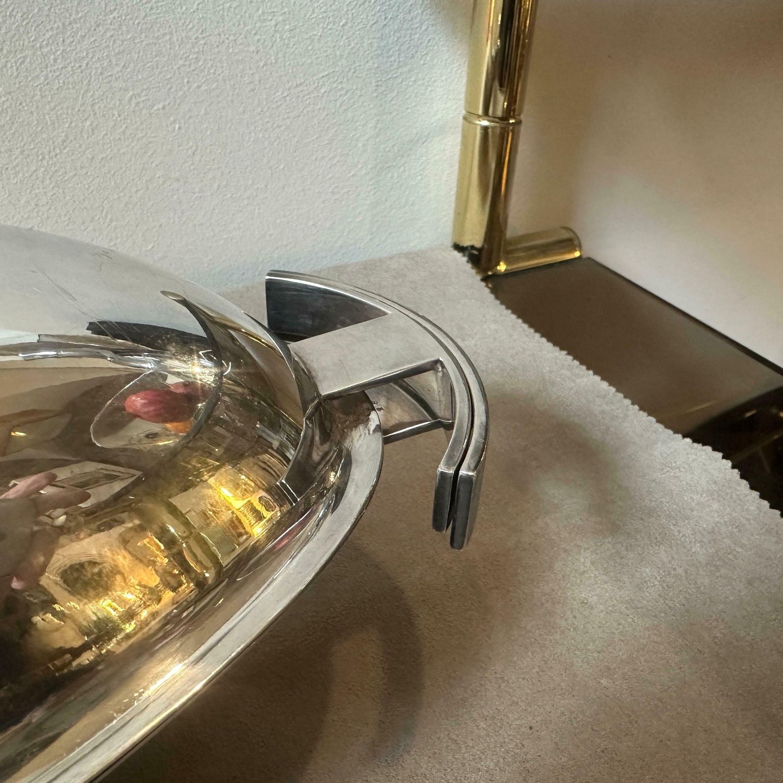 photo for sale 1990s Lino Modernist Silver Plated Fish Bowl Design By Lino Sabattini