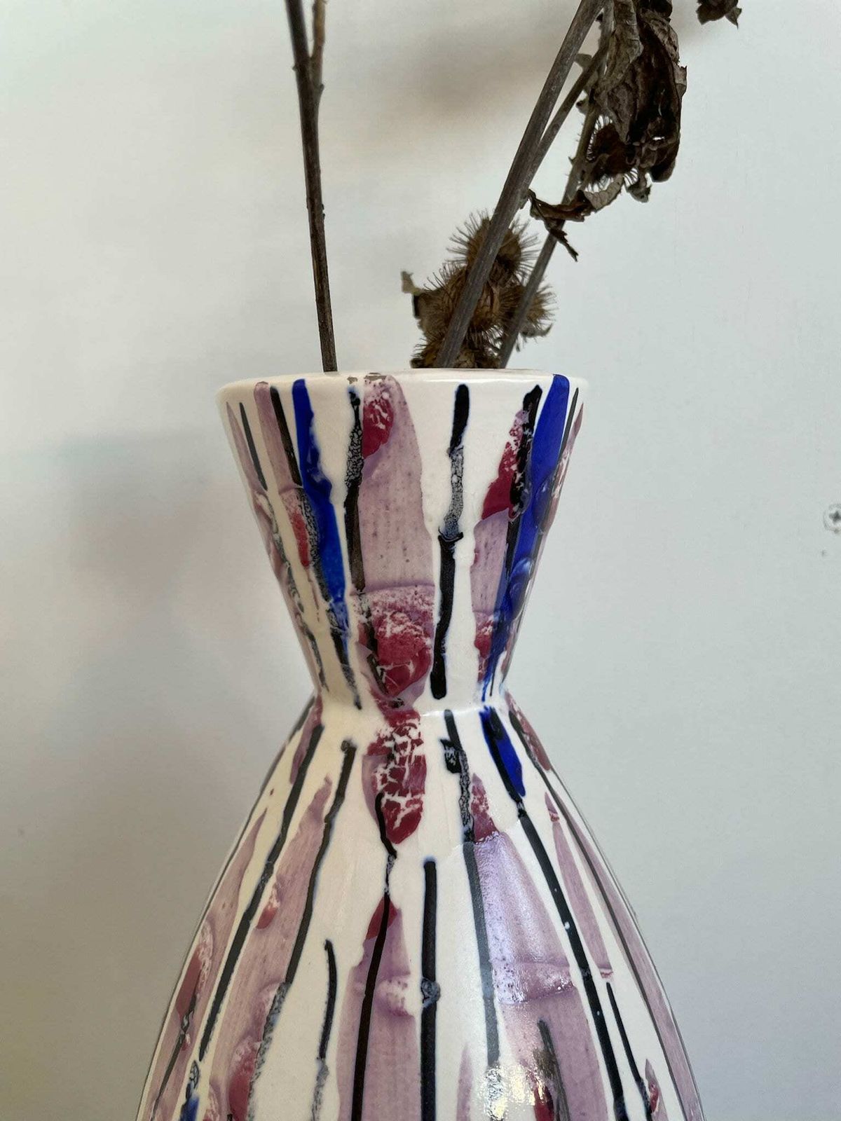 Norwegian Mid Century 1950s Vase By Krakeroy Keramikk Lilac And Blue Abstract Colour Way 362 Model photo furniture