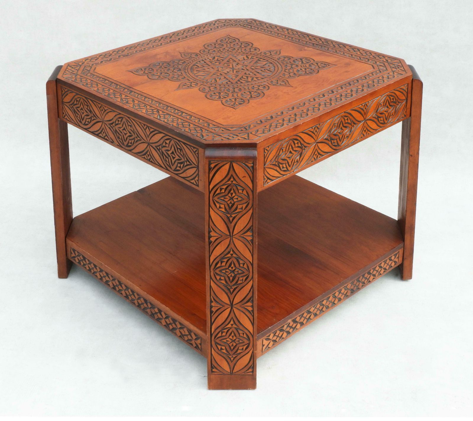 Hand Decorated Mid Century Moroccan Coffee Table C1950 photo Furniture