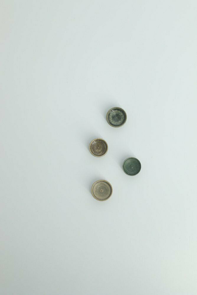 Small Mid Century Scandinavian Modern Collectible Brown & Green Stoneware Bowls By Gunnar Borg For Höganäs Ceramics, 1960s, Set Of 4 photo vinterior
