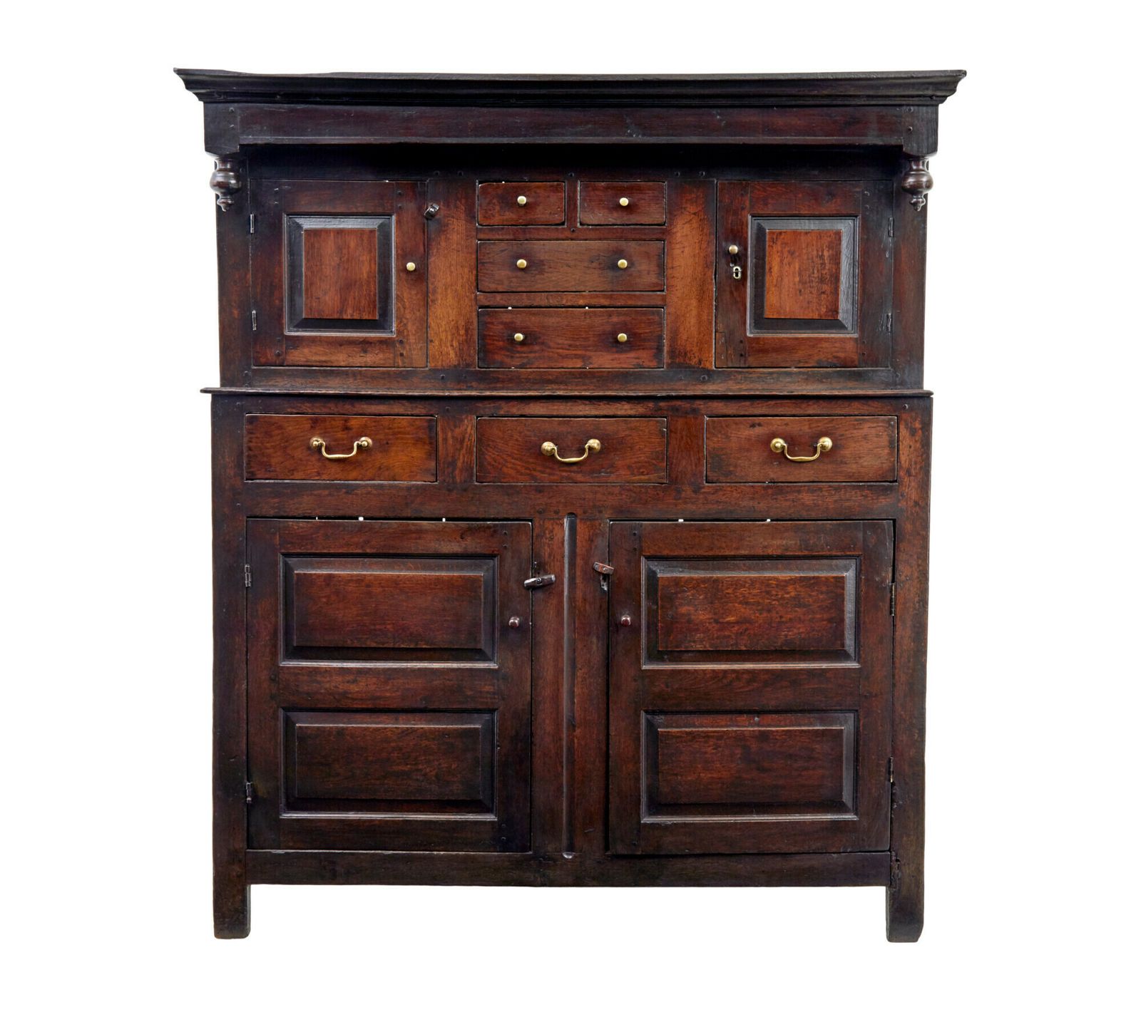 17th Century Welsh Carved Oak Court Cupboard