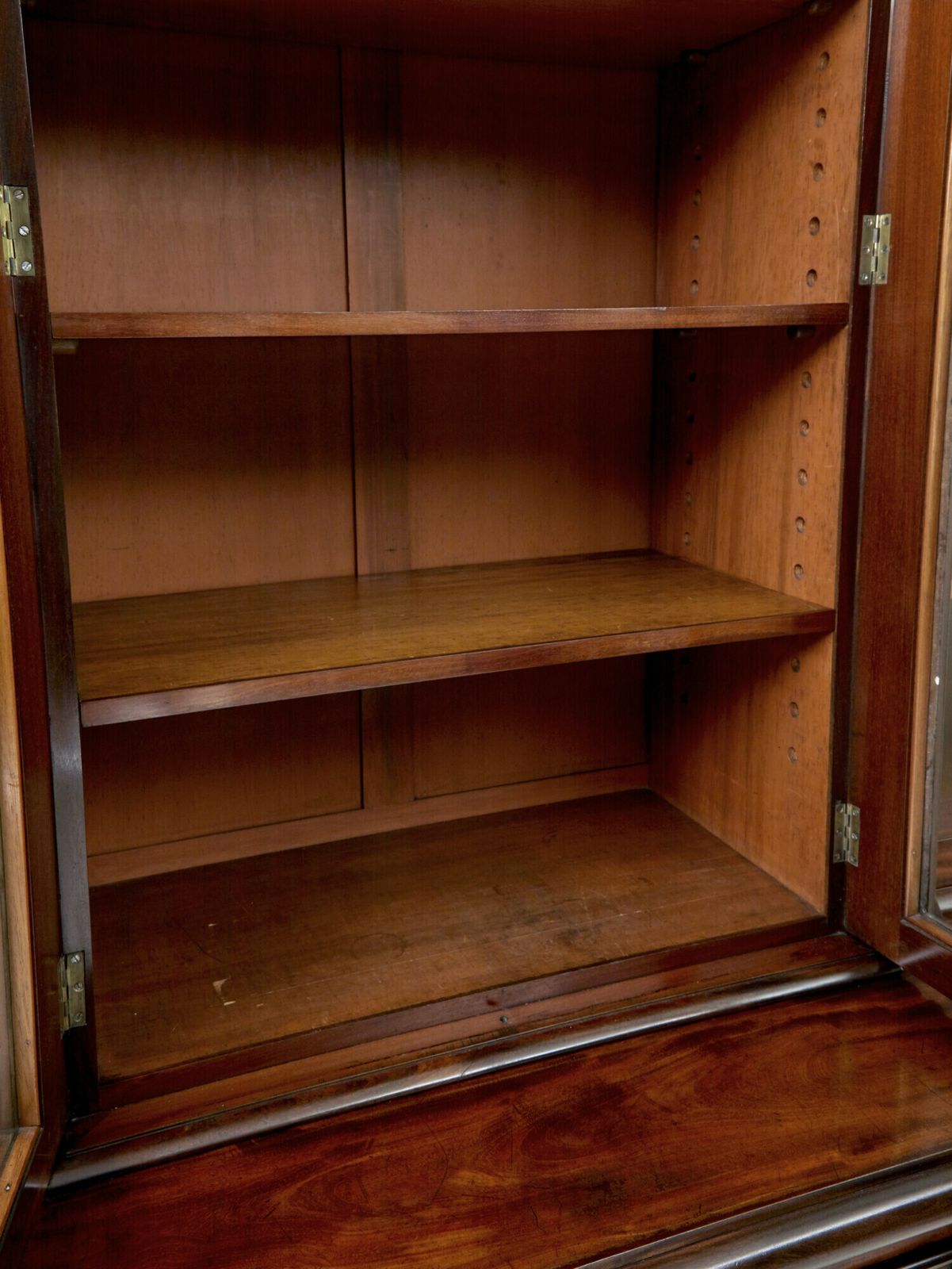 Early Victorian 19th Century Flame Mahogany Breakfront Bookcase photo for sale